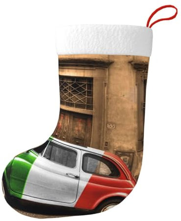 Hgbbdyyjj Italienische Weihnachtsstrümpfe für Herren und Damen, Weihnachtsstrümpfe, weiches Polyester, dekorative Socken, Schwarz , Einheitsgröße