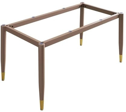 Moderne Möbelbeine, Metall-Tischgestell für Küche, Esstisch, Schreibtisch, Basis für Marmor, Glas, Holz, inklusive Saugnapf und Schraube, 147 cm x 56 cm x 72 cm, Braun / Gold