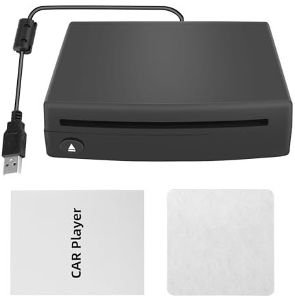Huudngeje Lettore CD per Auto Esterno Sottile Compatibile PC LED TV/MP5 Navigazione GPS Android Lettore Tipo Slot-in Alimentazione USB Universale