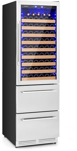 COSTWAY 24 Inch Wine and Beverage Refrigerator, Dual Zone Beverage Cooler with Independent Temperature Control, 108 Bottles and 175 Cans, Built-In or Freestanding Wine Cellar