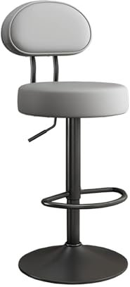 Ergonomischer Hocker mit Lehne Barhocker Höhenverstellbar 61-81 cm Teleskophocker Stehhocker Drehhocker Friseurhocker Erhältlich(Silver)