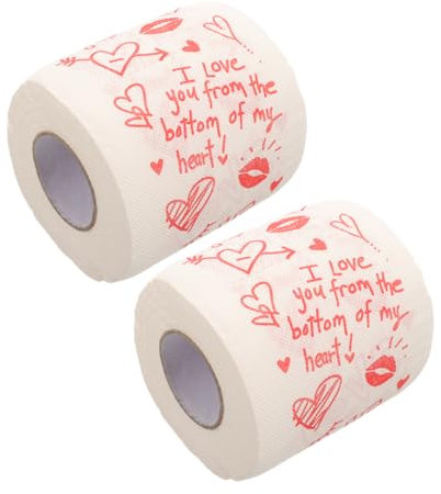 Beaupretty 2 Pièces Papier de Soie Anniversaire Serviettes en Papier Papier Toilette de Forme carrée idée Saint-Valentin Accessoires de Salle de Bain Porte-Serviettes invité