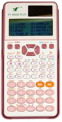Calcolatrice di matematica dei calcolatori scientifici di Mavaol con 417 Funzione HD DOT Display 96 * 31) Ideale 'alimentazione ideale per l'ufficio scolastico degli studenti (Pink)