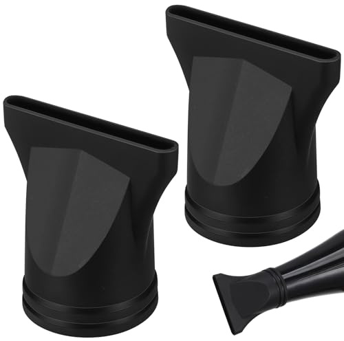 Beccuccio Phon Nero 2 Pezzi in Nailon per Asciugacapelli | Diffusore Aria per Bocchettone Fon da 4-4, 6cm, Accessorio per Asciugacapelli Resistente al Calore