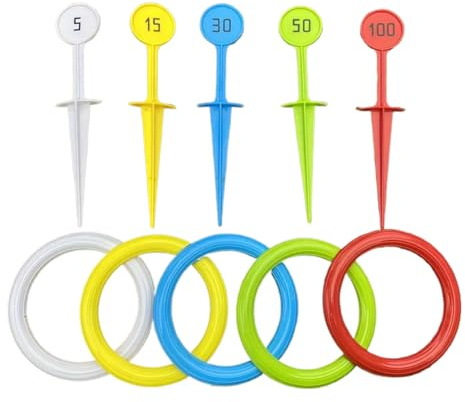 Generisch Jeu de lancer d'anneaux pour l'extérieur | Jeu de lancer interactif coloré pour le jardin pour familles, enfants, adolescents, filles, intérieur, extérieur, jardin, maison de plage