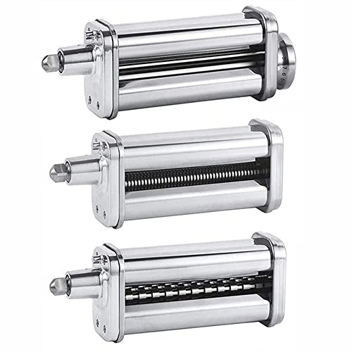 Accessoire de cuisine 3 en 1 pour machine à pâtes sur pied - Coupe-rouleau et presse à nouilles pour feuilles de pâtes fraîches, spaghettis et fettuccini - Accessoire de cuisine indispensable