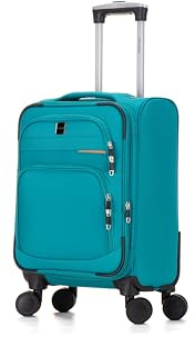 Skylark Cabin Carry Suitcase 20 Lightweight 4 Wheels Spinner 3-Digit Combination Lock Soft Shell Luggage Hand Luggage Flight Bag for EasyJet Ryanair Birtish Airways and All Other Airlines 55x35x21