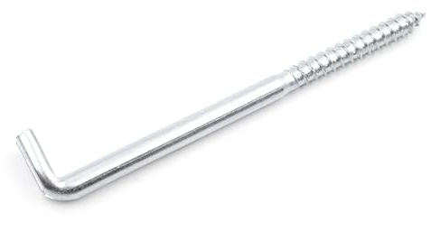 Design61 10x Schlitzhaken Gerade Schraubhaken Konsolhaken Stahlhaken Wandhaken mit Gewinde Einschraubhaken für Wand & Decke Haken zur Befestigung von Seilen Ketten Lampen (100 x 5.80 mm, 10, stück)