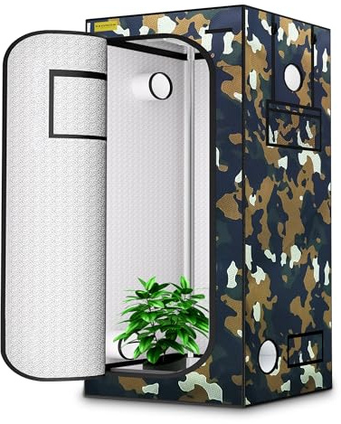 KAVUNION Growzelt 100x100x200cm, 600D Oxford Grow Tent mit reflektierender Polyesterschicht, 19mm Stahlrohre Sichtfenster Belüftungsöffnungen Abnehmbarer Boden Grow Zelt für Hydrokultur Home Growing