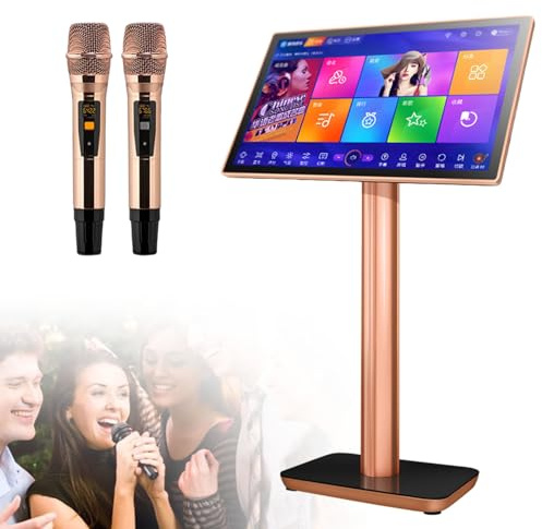 Smart Karaoke Machine with Touch Screen, Wireless Microphones, AI Voice Control, and 1TB Storage for Home Entertainment