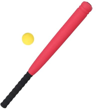 kesurpae Roligt sportbasebollträ och bollset övning engagerande familjebandsträning uppmuntrar aktiv livsstil för barn basebollträbollset för barn barnträning, Röd, 54 cm