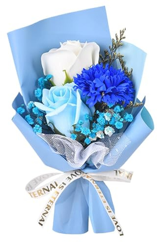 Generisch Ramo de rosas de jabón decorativas, juego de flores artificiales, recuerdo romántico de flores, elegante regalo de para el día de la madre, graduación, regalo de condolencia