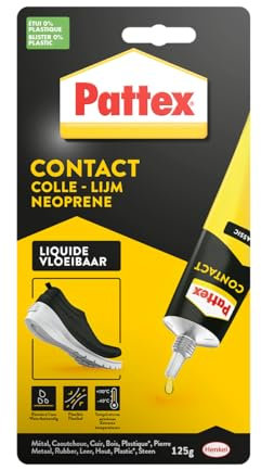Pattex Colle contact type néoprène- Formule Liquide tous matériaux- tube 125 gr