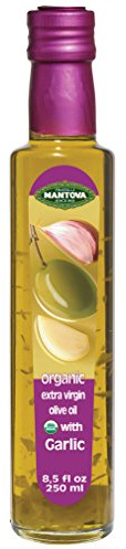 Mantova Organic Garlic Flavored Extra Virgin Olive Oil, 8.5 oz, (Pack of 3)