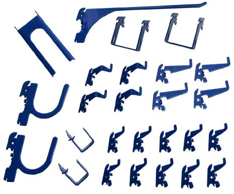 Wall Control KT-200-DLX Blue Slotted Metal Pegboard Hook Kit for Storage & Organization – Deluxe Assortment, 50 lbs Capacity, Made in USA