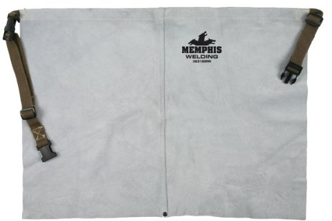 MCR Safety 38318MW 24 by 18-Inch Memphis Split Cow Leather Welding Waist Apron, Gray