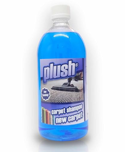 Plush Carpet Cleaner Solution, Pet Carpet Shampoo Spot Stain Remover 1L | New Carpet Scent - Powerful machine carpet shampoo that lifts deep dirt and stains, neutralises odours, leaves carpets fresh