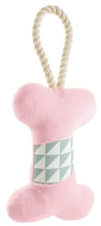 HUNTER Salima niedliches Hundespielzeug zum Kuscheln und Spielen Farbe Knochen rosa, Größe 18 cm
