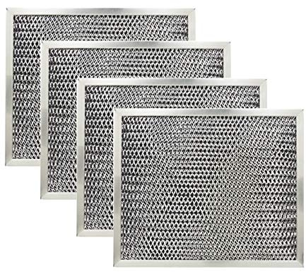KITCHEN BASICS 101: 4 Pack 97007696 Range Hood Grease Mesh Charcoal Carbon Combo Filter Replacement for Broan Nutone 6105C, 41F, 97005687 - Size 8.75 x 10.5 x .44 Inches