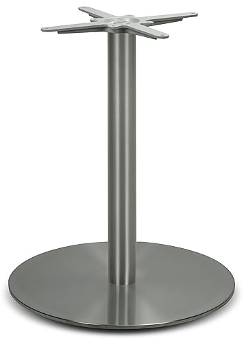 Dublino Premium Tischgestell Edelstahl, rund- PD7086inox | matt satiniert | Höhe 72 cm | Bodenplatte Ø45 cm | max. Tischplattengröße Ø120 cm | Ideal für Esstische