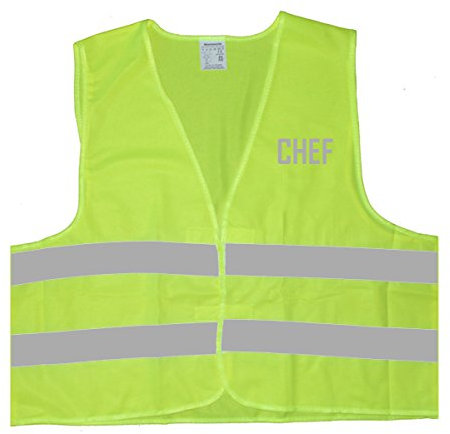 Warnweste - Signalweste - Chef - Warnweste mit reflektierendem Aufdruck - Größe L/XL, Gelb