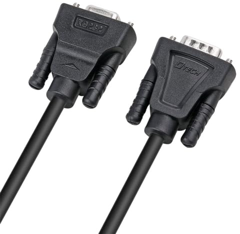 DTech 10ft Serial kabel Stecker zu Buchse RS232 Verlängerung 9 Pin gerade durch (3 m, schwarz)