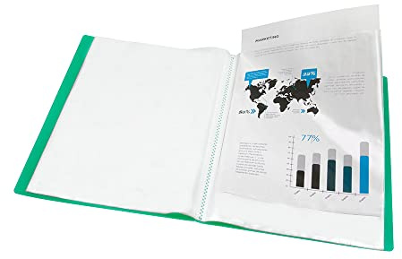 Liderpapel Schaufenstermappe 60 Hüllen PP DIN A4 grün transparent