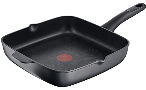 Tefal E23540 Ultimate - Padella quadrata profonda in alluminio pressofuso, distribuzione del calore, rivestimento antiaderente, segnale termico, facile da pulire, durevole, adatta a induzione, colore