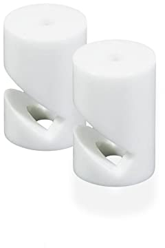 HALOTEC | Pack 2 Decentratori Bianchi | Lampade da Parete o Soffitto | Fissaggio Sicuro Gancio a V | Per Cavi fino a 8mm di Diametro | Installazione Facile con Viti e Tasselli Inclusi