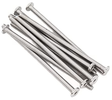binifiMux 10pcs M6 x 115mm Rivet Countersunk Socket Cap Allen Bolts Rivet Screws Furniture Connecting 304 Stainless Steel