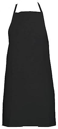 IBEX Unisex Bib Apron - No Pocket, Professional Kitchen Apron for Chefs, Waiters, Cooks, Bar Staff, Catering, Black
