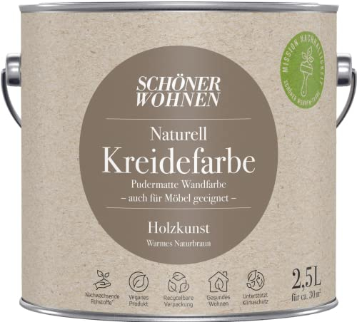 Schöner Wohnen 2,5L Naturell Kreidefarbe Holzkunst, Warmes Naturbraun
