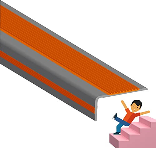 Treppenkantenprofil Kantenschutzprofil, Anti-Rutsch Treppenkante Eckenschutz Winkelprofil Kantenschutz Treppenkanten-Schutzprofil, Einfache Montage, Selbstklebend Antirutsch-Profil, Breite 2,5 X 5 Cm