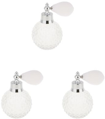 Juego de 3 botellas de perfume de cristal vintage de 100 ml con atomizador transparente para mujer, transparente