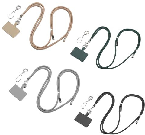 Fhioevt 4 pezzi Cordino per Cellulare da Collo Laccio per Cellulare Cordino Telefono Universale Tracolla Telefono Regolabile Corda per Cellulare per Compatibile con Maggior Parte Degli Smartphone