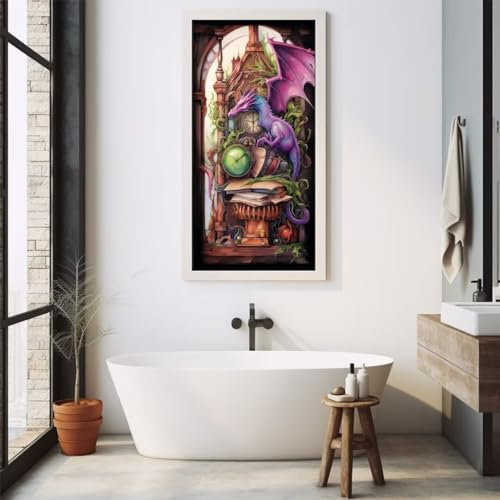 Diamond Painting Niedlicher Drache Diamond Painting Erwachsene, Groß xxl 110 X 55 cm, 5D Diamant Painting Bilder Kinder, DIY Malen Nach Zahlen Erwachsene, Crystal Arts Craft, Wand Deko Aesthetic,C325