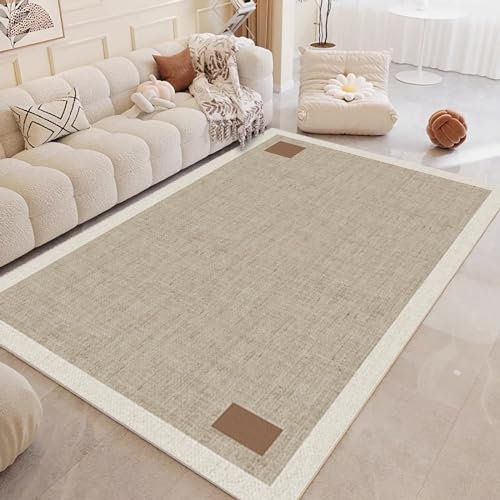 Teppich küche deko,Rutschfestes, waschbares, braunes, minimalistisches Design,gartenteppich bettumrandung Teppich,60x90cm