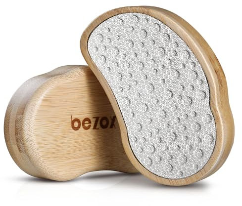 BEZOX Foot File and Callus Remover（New Upgrade ） - Foot Rasp Pedicure Tool for Dead Skin Removal, Feet Hard Skin Remover, Foot Scraper, Surgical Grade Stainless Steel File & Comfortable Wooden Handle