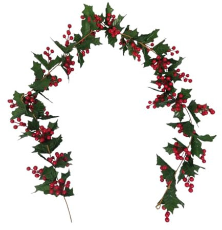 Weihnachten Rote Berry Garland Künstliche Stechpalme Beeren Girlanden Vine Hängende Dekoration für Türfenster