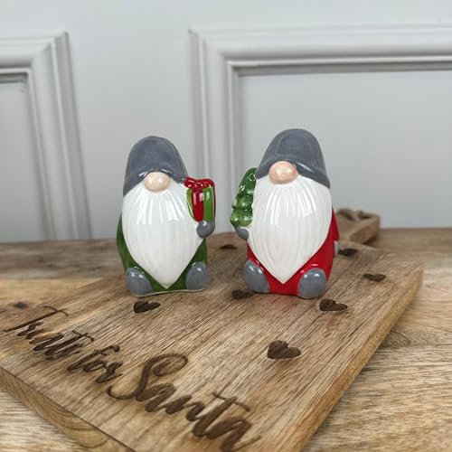 pf+a Gonk Salt and Pepper Shaker Set - Ceramic Salt and Pepper Shaker Set - Christmas Decorations