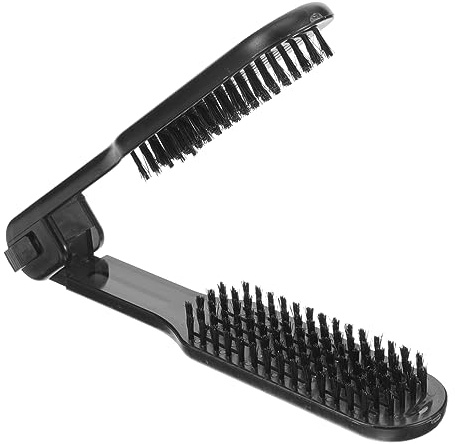 IWOWHERO Cepillo Alisador De Pelo Doble Cara Con Pinza Para Peinar Cepillo Antiestático Para Alisar Y Estilizar Cabello Medio Y Largo Herramienta Compacta Para Uso Diario Y Viajes 8.66X1.57X1.18In