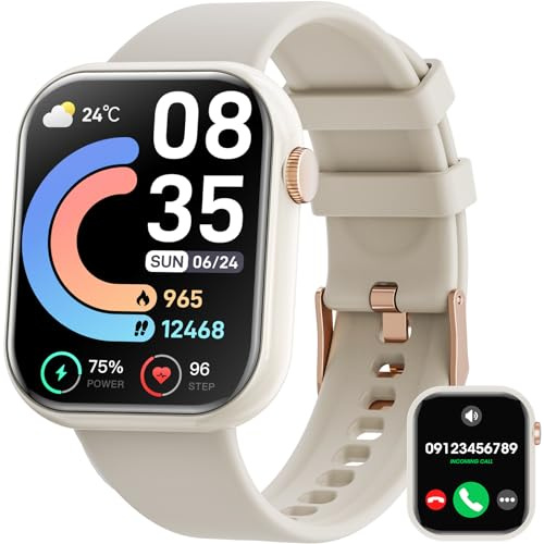 Hwagol Reloj Inteligente Mujer Hombre, 1.85 HD Smartwatch Mujer con Bluetooth Llamada, Reloj Smartwatch con 140+ Modos Deportivos/Pulsometro/SpO2/Sueño, Relojes Inteligentes para Android iPhone