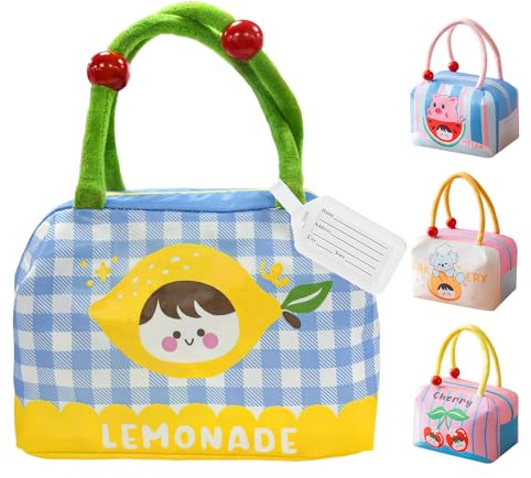 Shyllin Bolsa Almuerzo Infantil, 4.5L Bolsa de Almuerzo para Niños, Niña, Nevera Pequeña Termica Infantil, Lunch Bag, para el Jardín de Infancia, el Picnic (Amarillo, S)