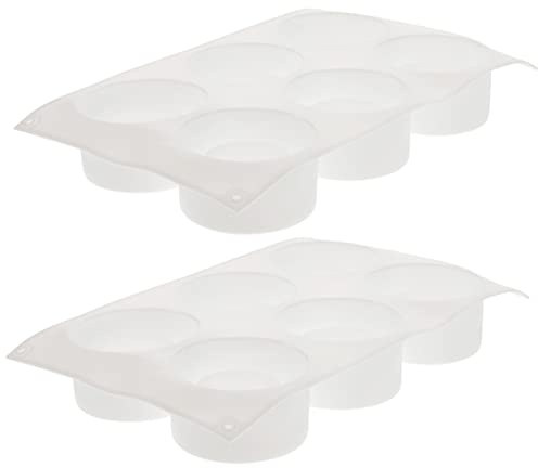 DINHEAROM Data [ Stampo Per Torta in Silicone 6 Cavità a Forma Di Colonna, Resistente e Riutilizzabile, Per Budini, Gelatine e Dolci Fai Da Te, Set Da 2 Pezzi Per Preparazioni Casalinghe