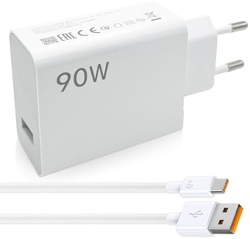 Caricabatterie da 90W con cavo USB C per Xiaomi Redmi Note 14 Pro 5G, caricabatterie rapido USB Power da 6A per cellulare, adattatore di ricarica rapida, caricabatterie per Xiaomi Poco X7 M7 Pro M6