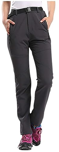 Pantaloni da trekking da donna con zip off, per il tempo libero, pantalone in tinta unita, da allenamento, per attività all'aria aperta, elasticizzati, da corsa, slim fit