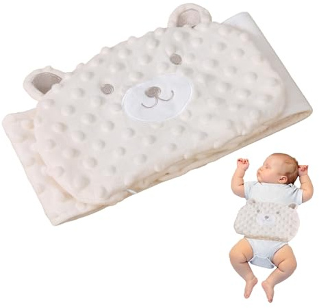 Bouillotte BéBé, Coussin Chauffant Micro-Ondes, Ceinture RéGlable Anti-Flatulence BéBé, Parfait Pour BéBé Pour Soulager Les Douleurs Abdominales Et Les Ballonnements (Blanc)