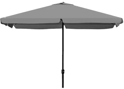 Zendea - Ombrellone da Giardino Quadrato 3x3 m – Ombrellone da Balcone con Manovella, Struttura in Acciaio e Telo in Poliestere, Ombrelloni da Esterno Eleganti e Resistenti (Grigio)