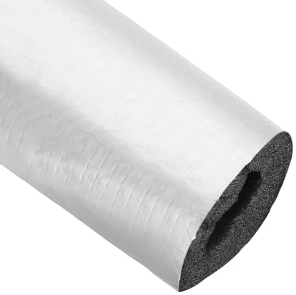 PATIKIL Pipe Insulation Foam Tube, 3.3FT Length Self Adhesive Pipe Freeze Protection Wrap with Aluminum Foil 1(25MM) ID x 2cm Thickness for Outdoor Winter Irrigation