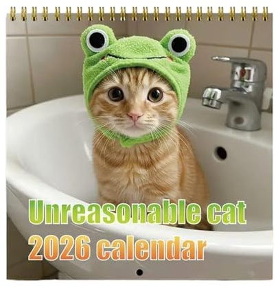 Calendrier des chats 2026 - Planificateur mural mensuel de 21 cm | Planificateur mensuel, pour les événements de vacances, lesoccasions, le nouvel an, la maison, le bureau, la famille, les et